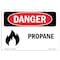 Signmission Safety Sign, OSHA Danger, 5" Height, 7" Width, Propane, Landscape OS-DS-D-57-L-2040 - alternate 1